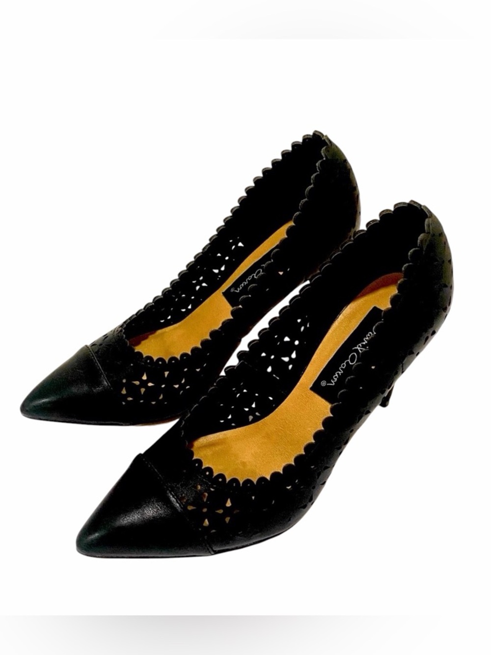David Aaron Black Heels with Cutout Detail - New